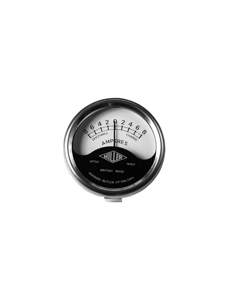 Ampermètre 2" Miller Replica 8-0-8 noir et blanc (19006) Ampermètre 2" Miller Replica 8-0-8 noir et blanc (19006)