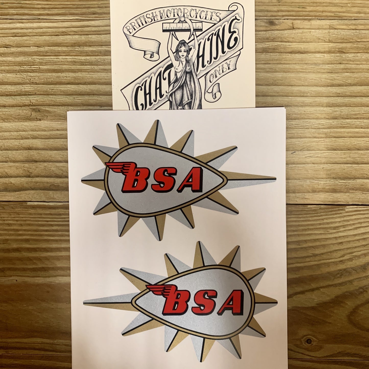 Paire de décalques BSA réservoir Spitfire
