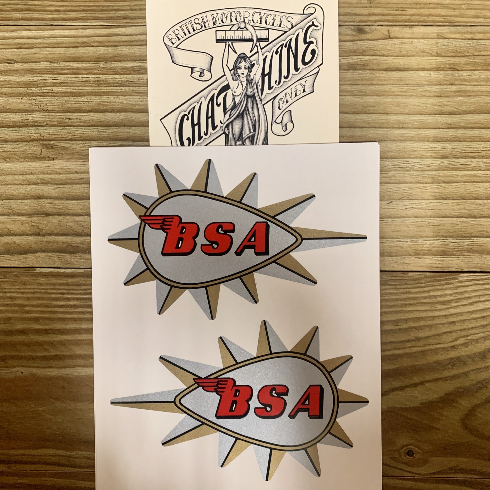 Paire de décalques BSA réservoir Spitfire