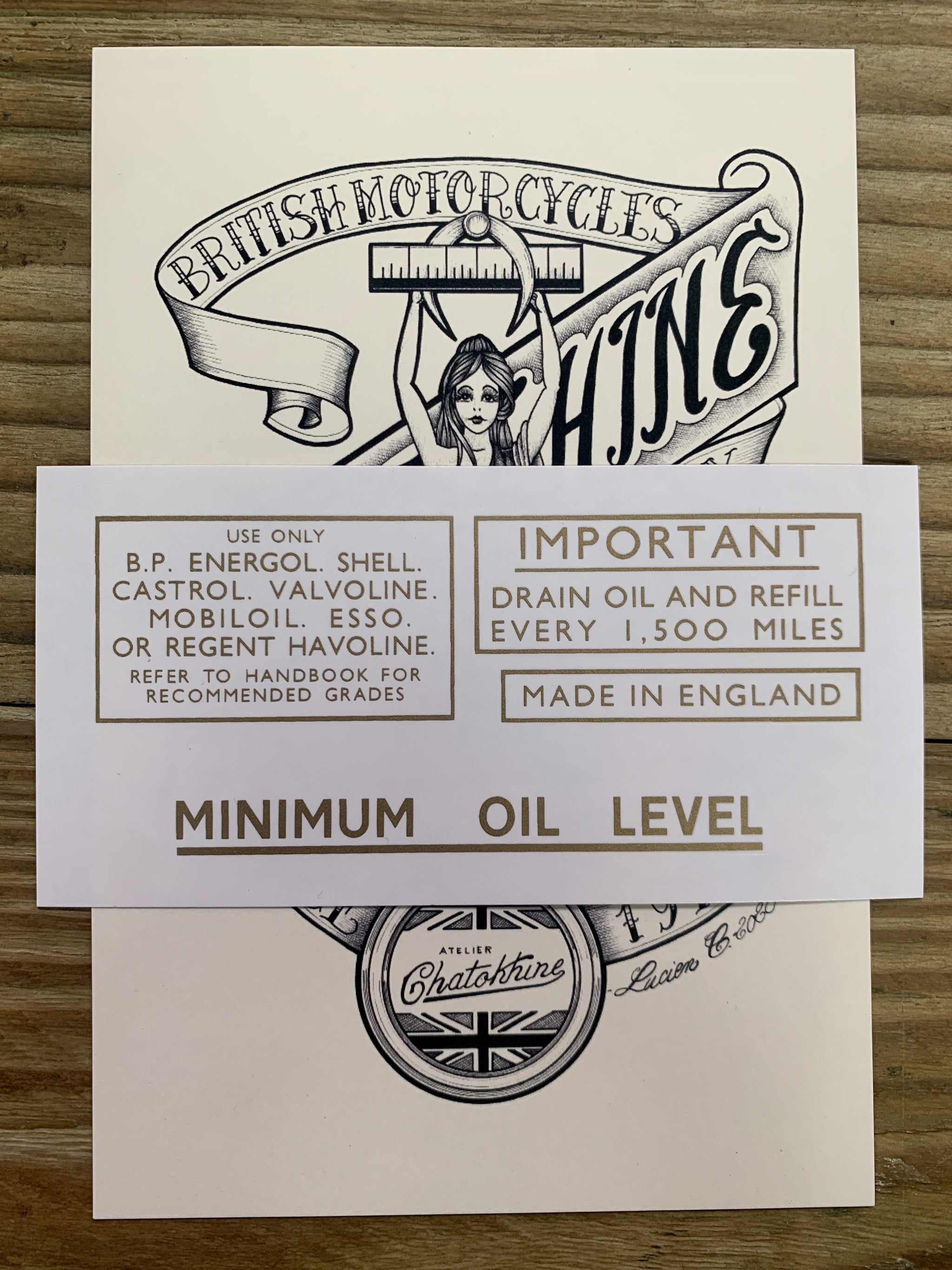 kit décalques Minium oil level
