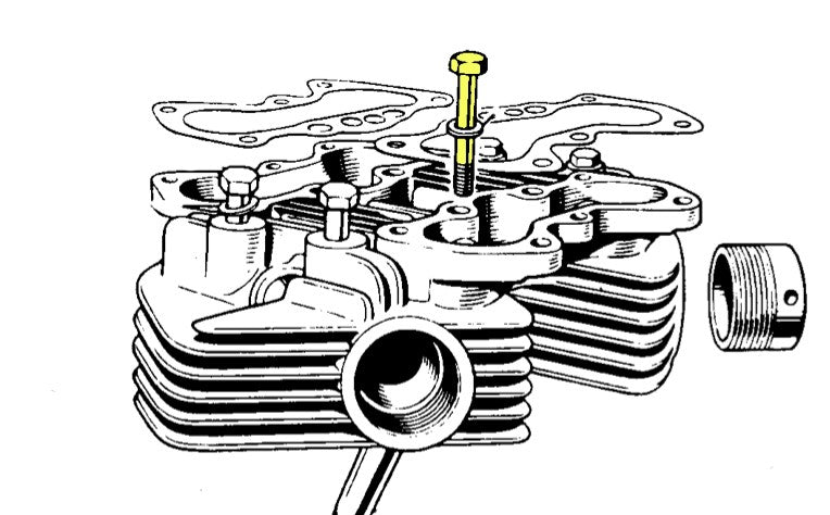 vis centrale culasse Triumph 650cc