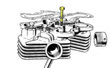 vis centrale culasse Triumph 650cc