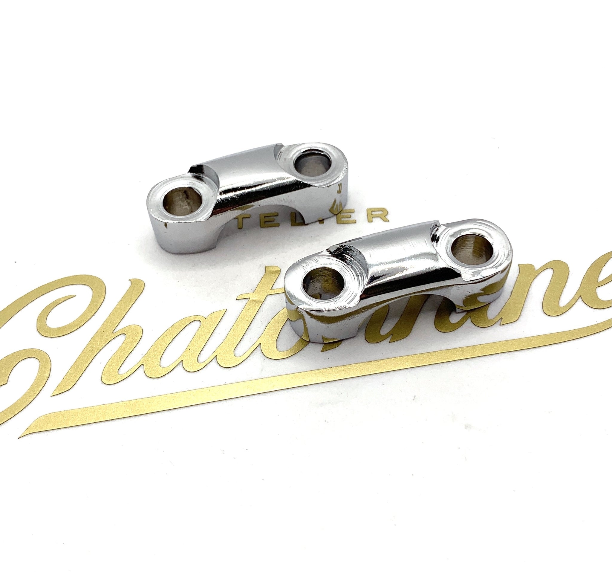 (27305S) Paire de Pontés de guidon inox pour BSA tous modèles avant 1971
