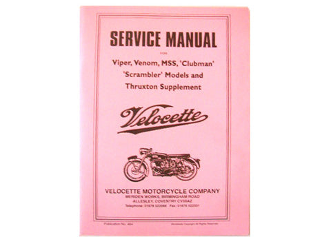 (V-Z001) Manuel d'atelier Velocette