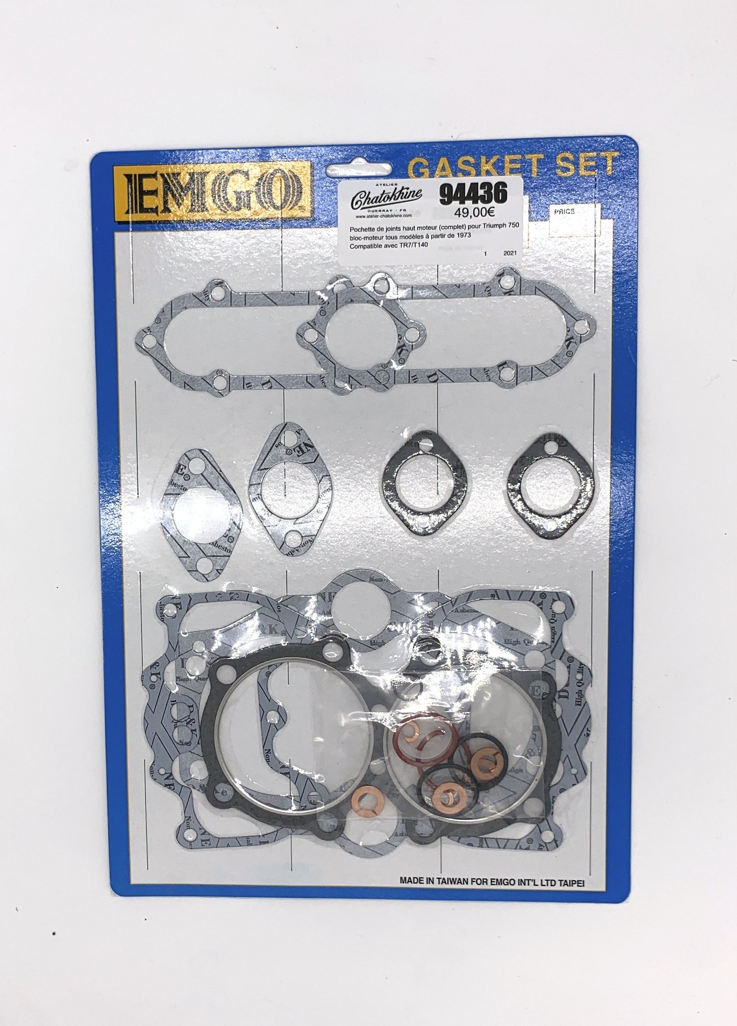 Pochette de joints haut moteur Triumph 750 (94436)