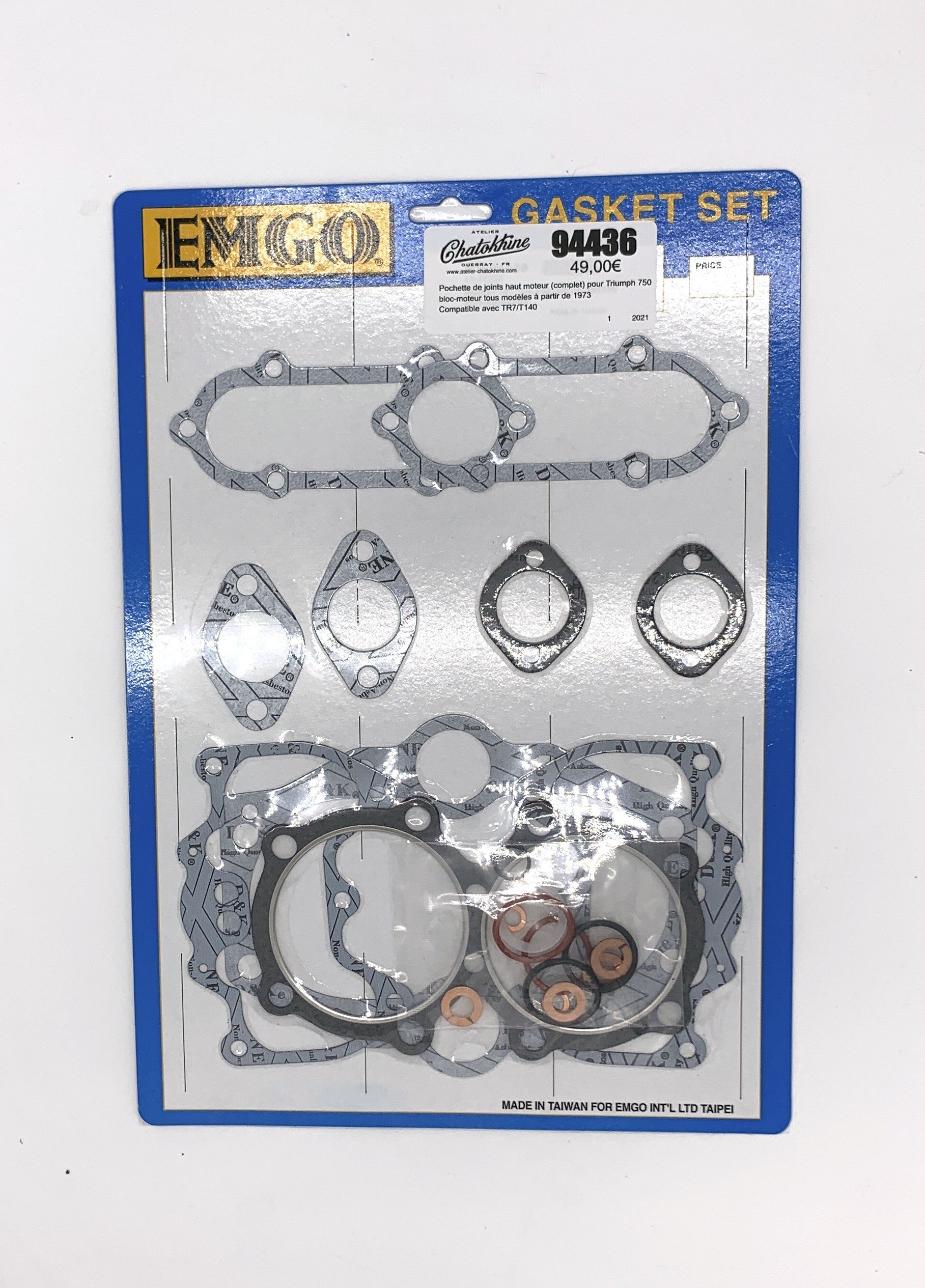 Pochette de joints haut moteur Triumph 750 (94436)