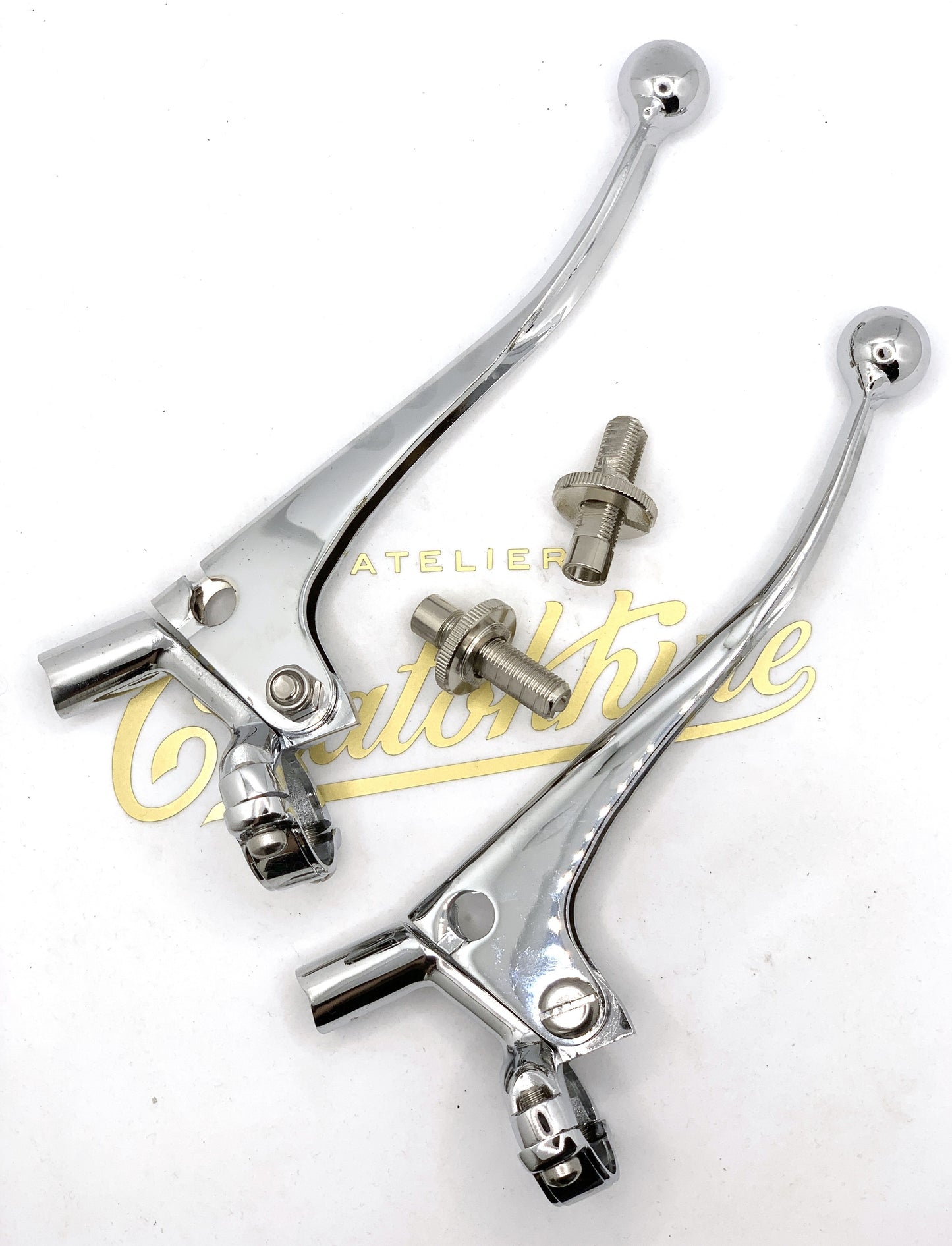 paire de leviers chromés Doherty 217 qualité supérieure pour guidons 1'' (25,4mm)