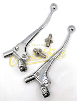 paire de leviers chromés Doherty 217 qualité supérieure pour guidons 1'' (25,4mm)