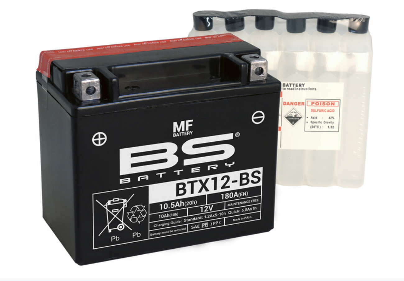 batterie sans entretien avec pack acide 12V 10AH (dimensions parfaites T140 et autres)