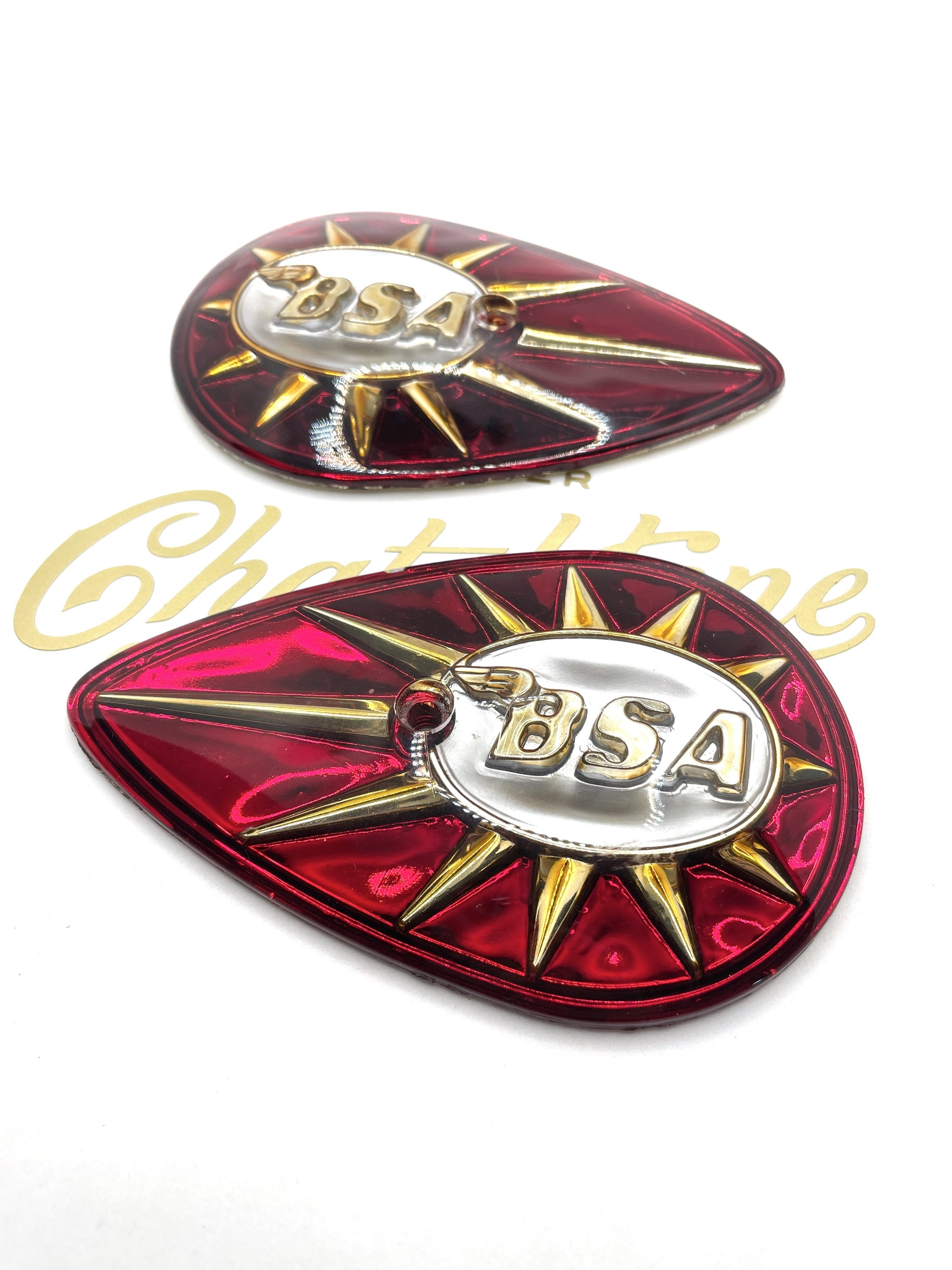paire de badges de réservoir BSA 1958-1967 fabrication Anglaise
