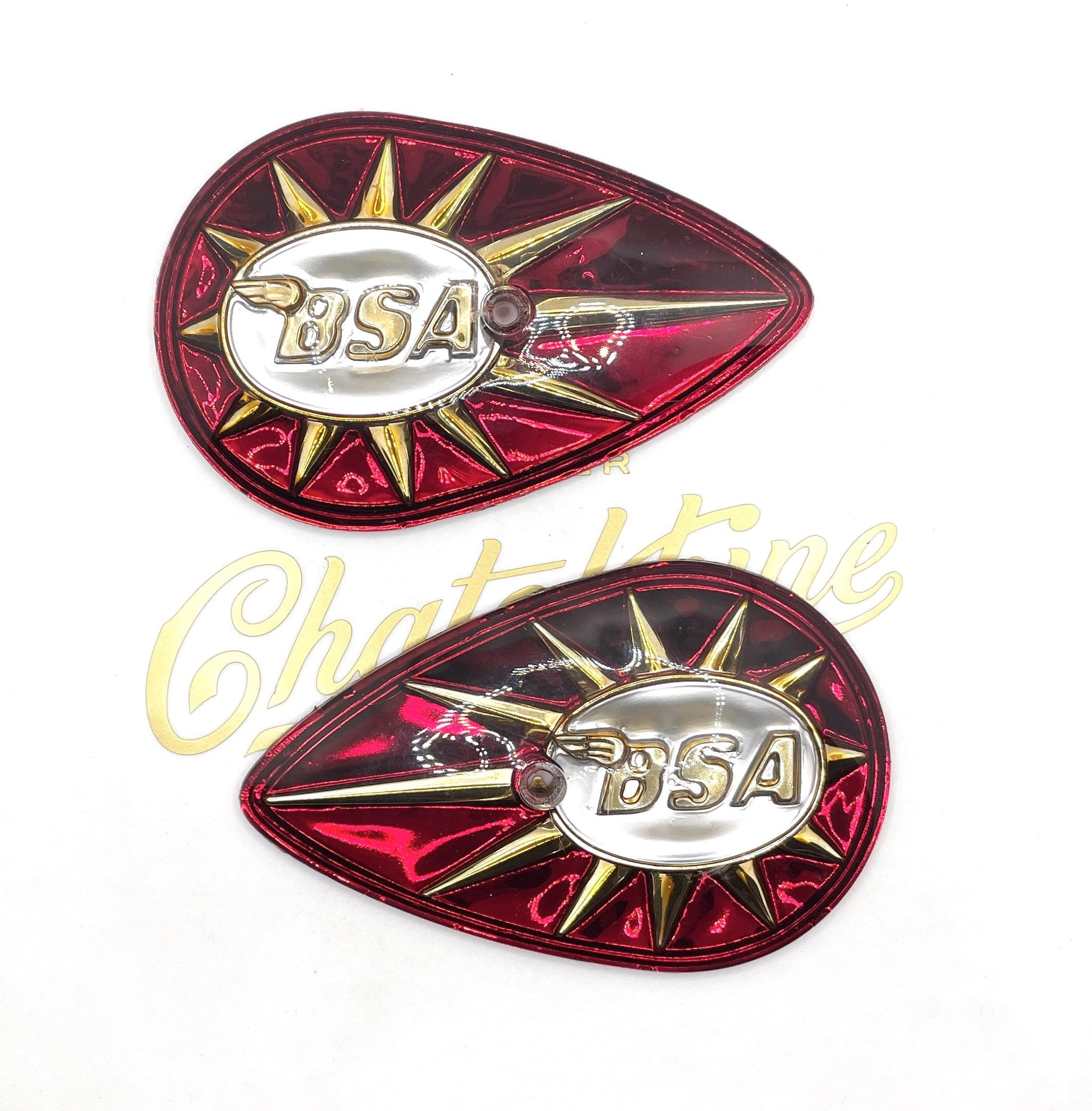 paire de badges de réservoir BSA 1958-1967 fabrication Anglaise