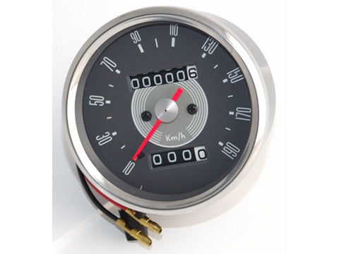 Compteur Smiths replica pré-70 fond gris en Km/h