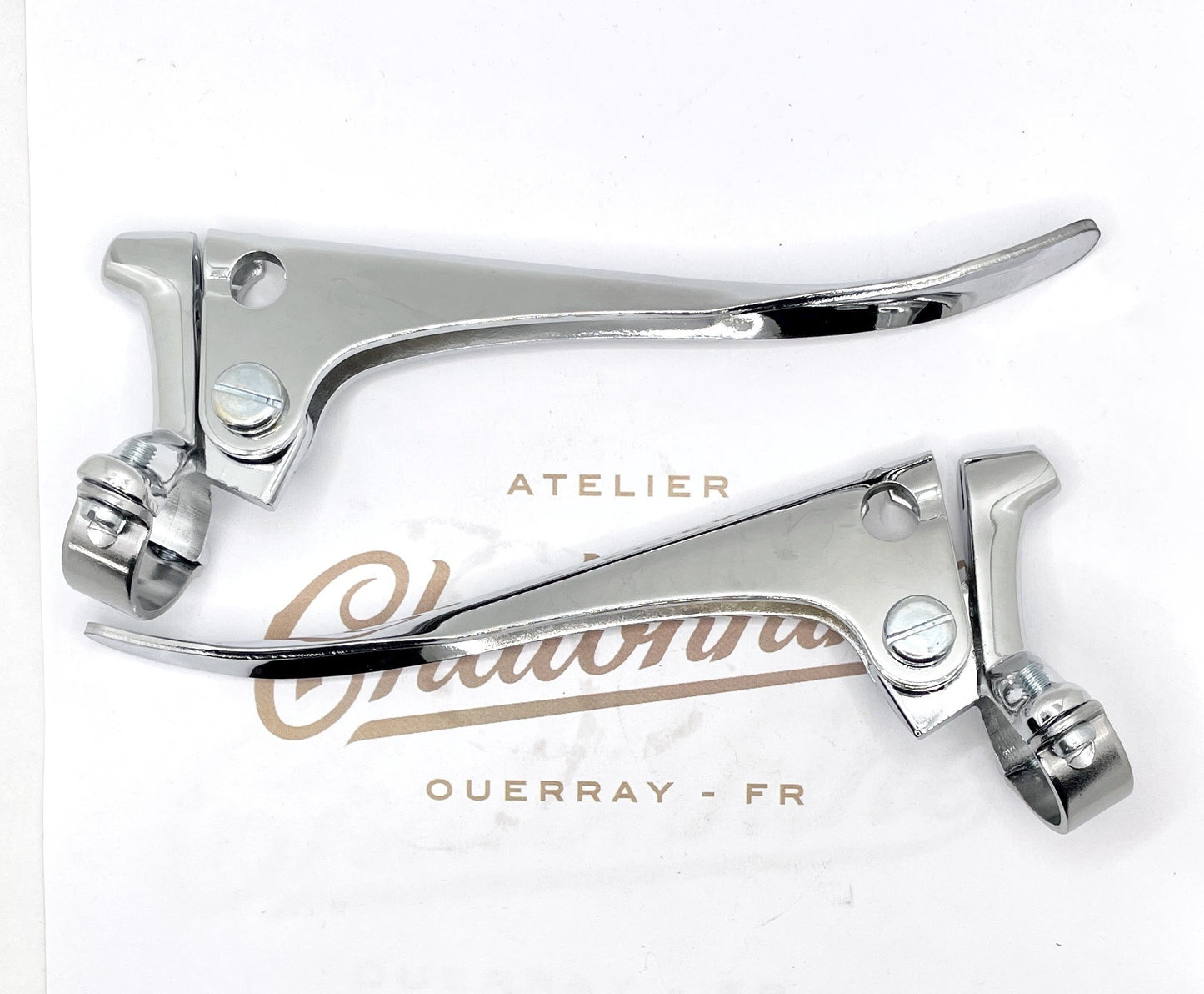 Paire de leviers chromés sans boules ni tendeurs (25.4mm)