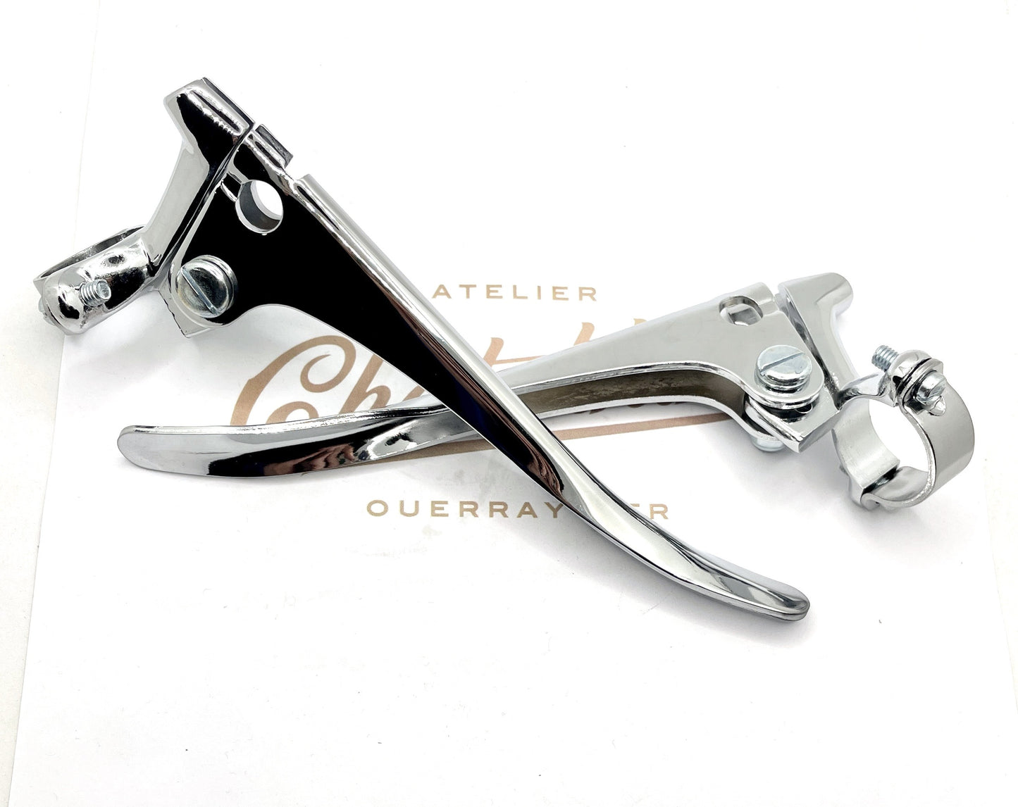 Paire de leviers chromés sans boules ni tendeurs (25.4mm)