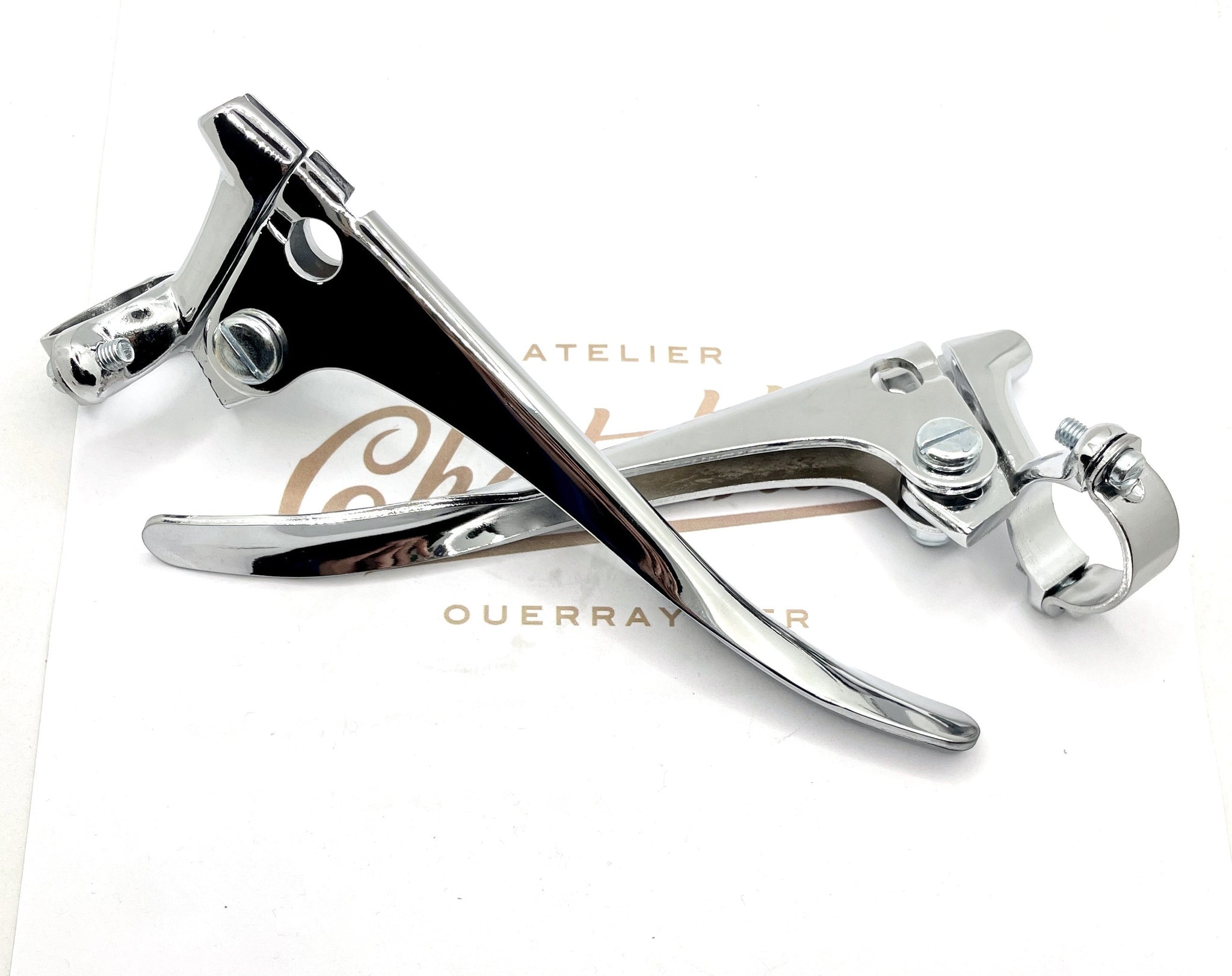 Paire de leviers chromés sans boules ni tendeurs (25.4mm)